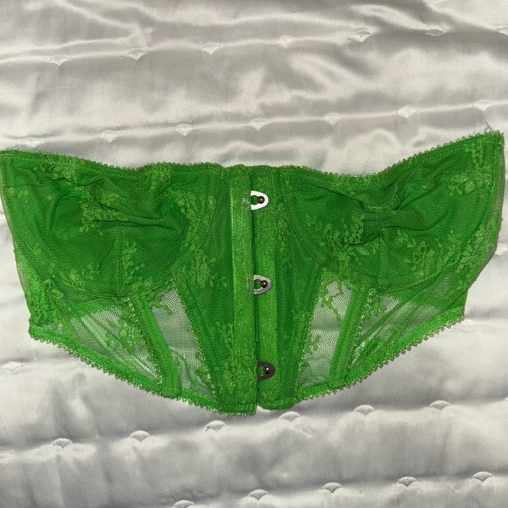 Urban Outfitters Green Lace Bustier